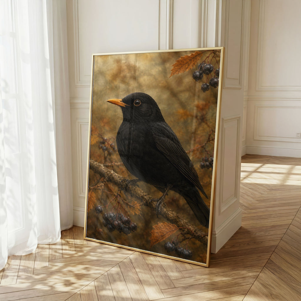 Fall Bird Wall Art Set of 6: Moody Woodland Printable