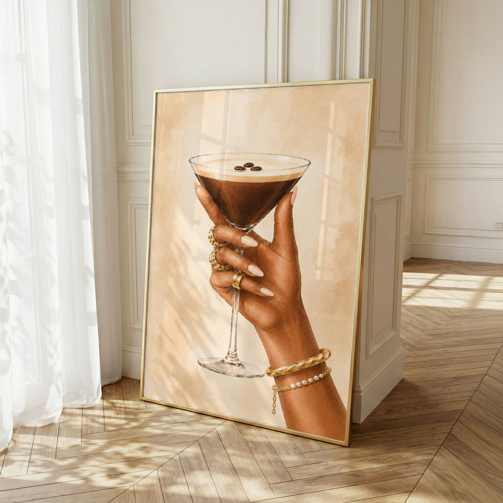 Espresso Martini Wall Art: Elegant Cocktail Home Bar Printable