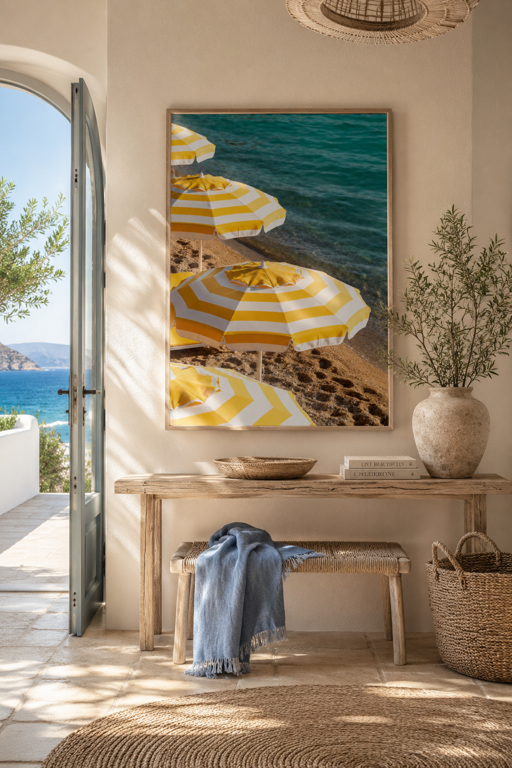 Mediterranean Wall Art Set of 3: Coastal Beach Summer Photography Printable