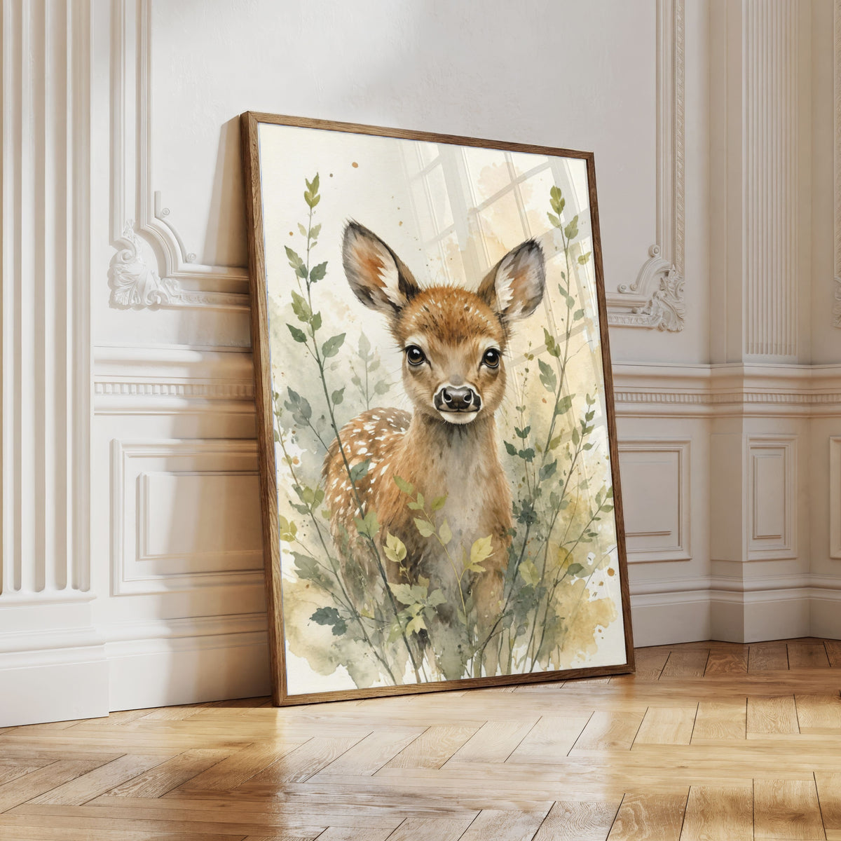 Deer Nursery Wall Art Set of 12: Woodland Animals & Neutral Kids Room Decor Printable