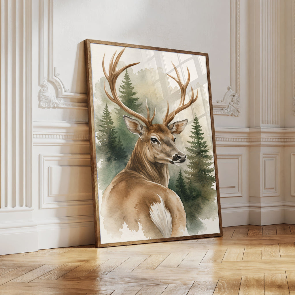 Deer Nursery Wall Art Set of 12: Woodland Animals & Neutral Kids Room Decor Printable