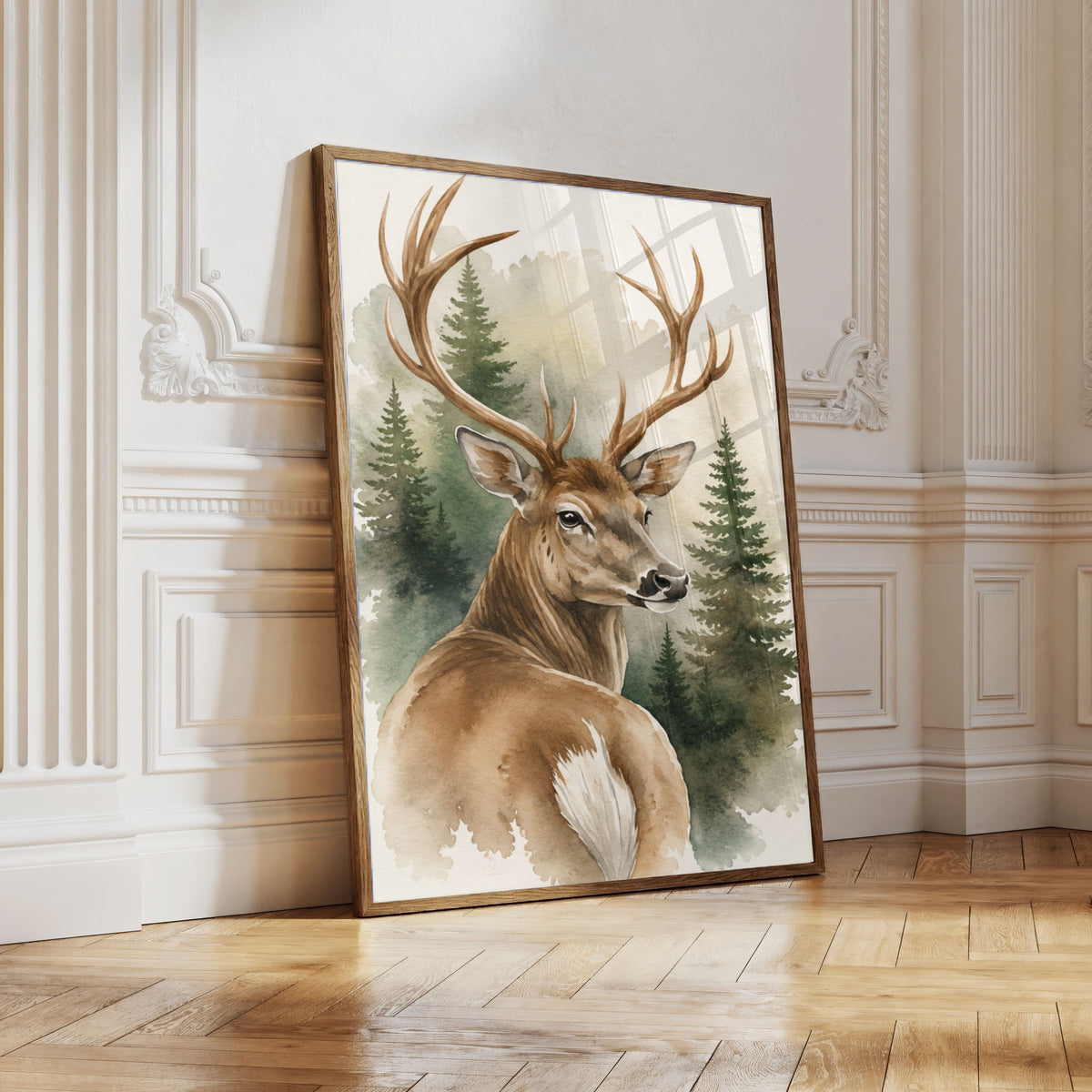 Deer Nursery Wall Art Set of 12: Woodland Animals & Neutral Kids Room Decor Printable