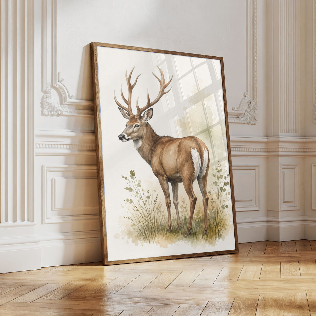 Deer Nursery Wall Art Set of 12: Woodland Animals & Neutral Kids Room Decor Printable