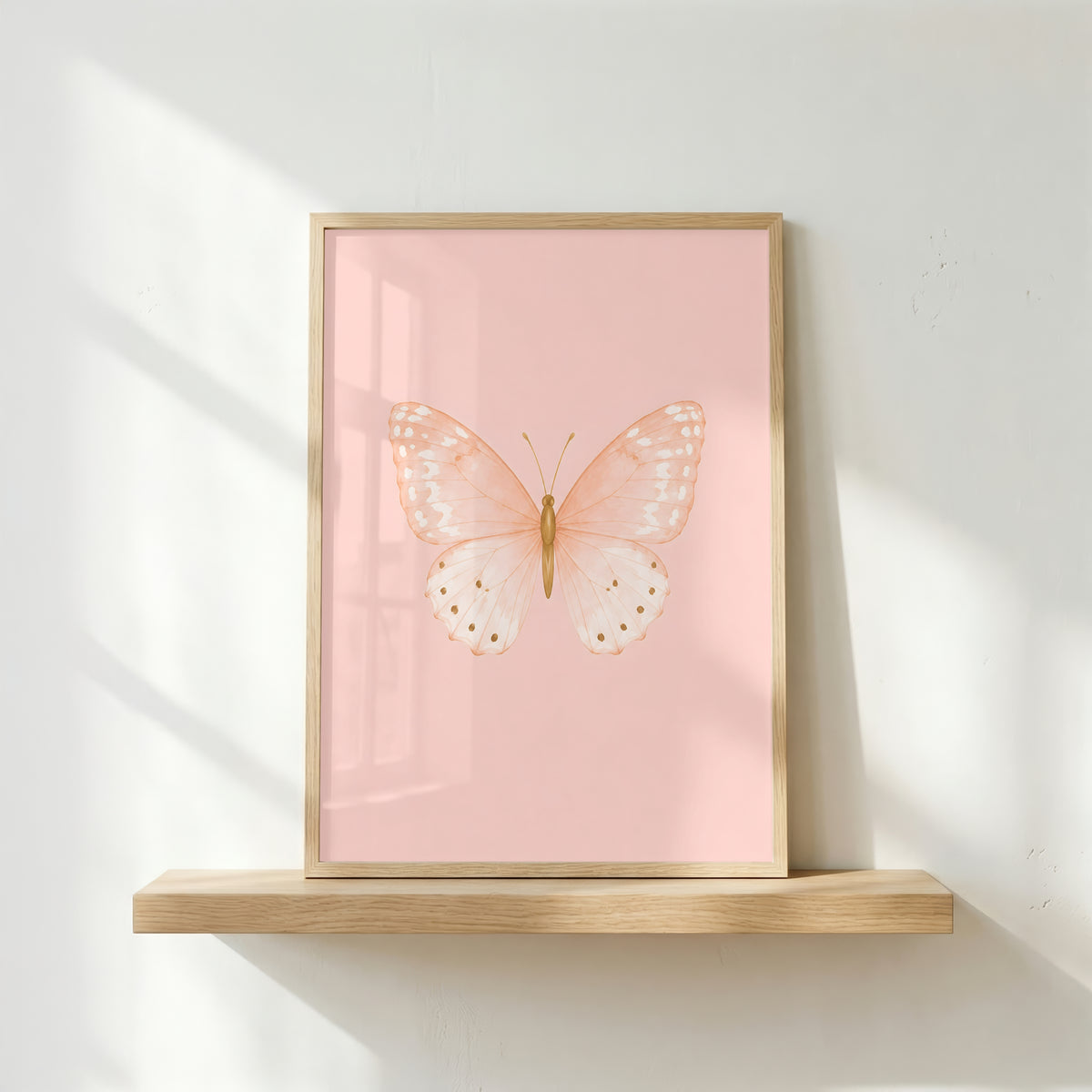 Pastel Butterfly Wall Art Set of 6: Nursery Decor Printable, Watercolor Kids Bedroom