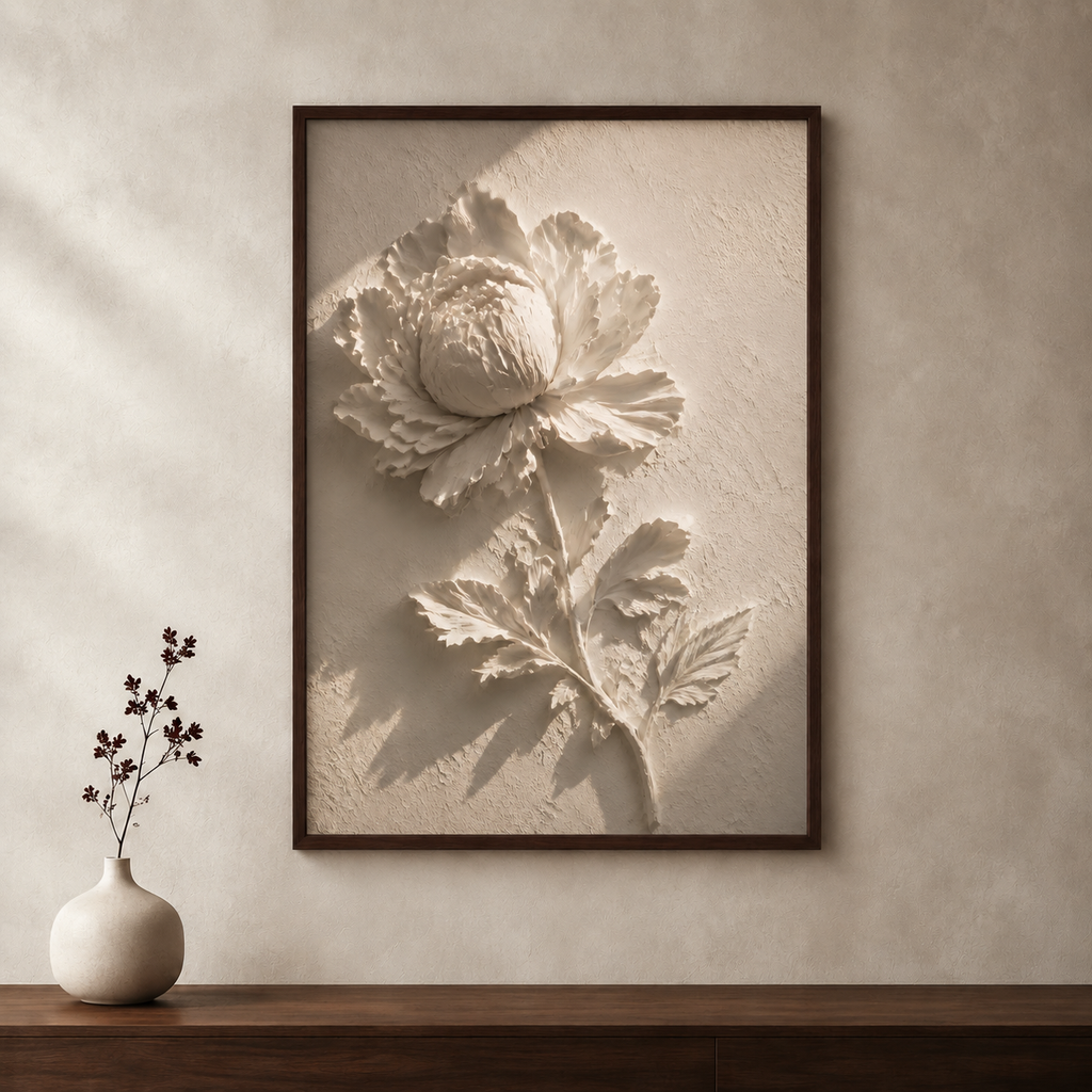 Burgundy Flower Wall Art Set of 6: Modern Botanical Living Room Decor Printable
