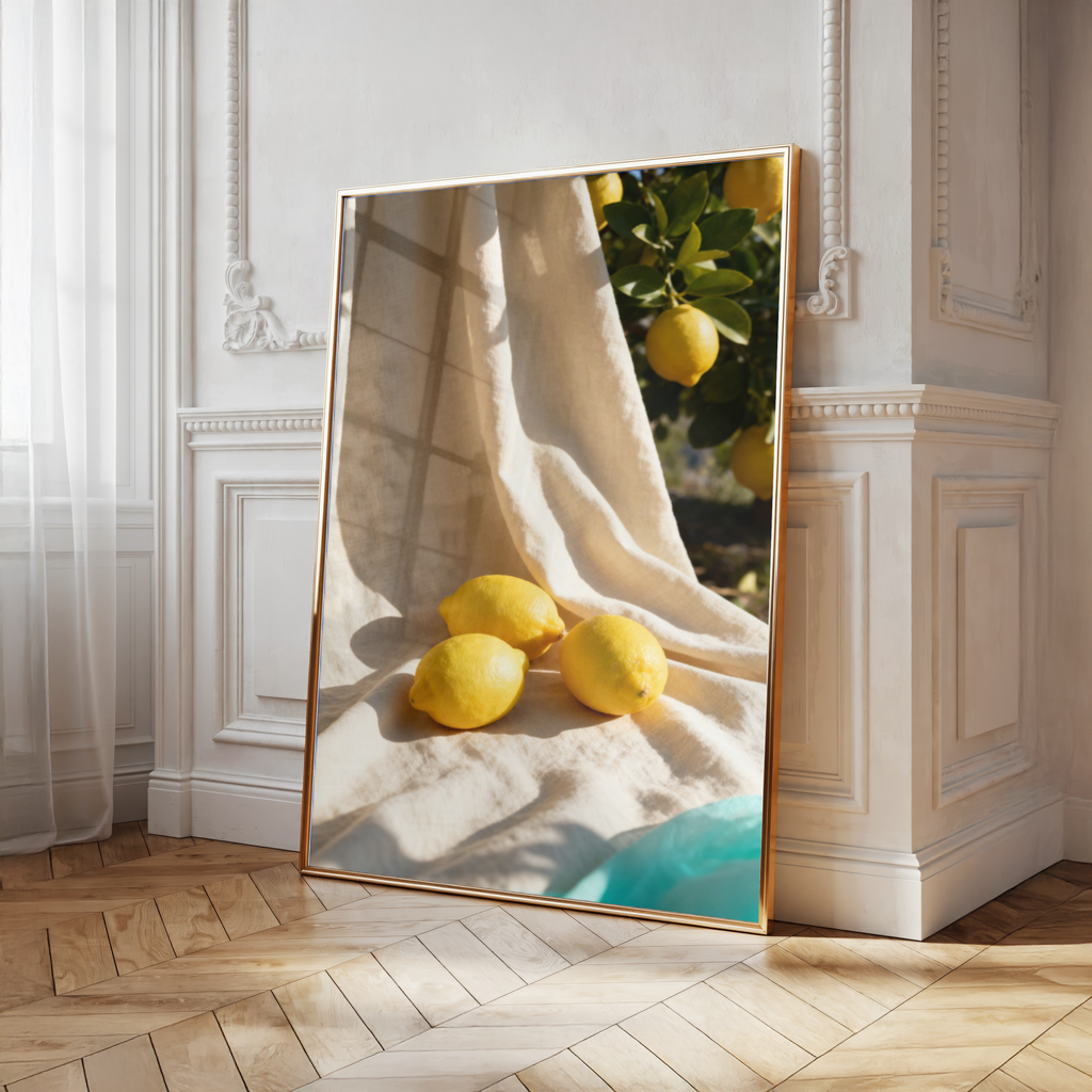 Italian Lemon Wall Art Set of 25: Amalfi Coast Mediterranean Summer Printable