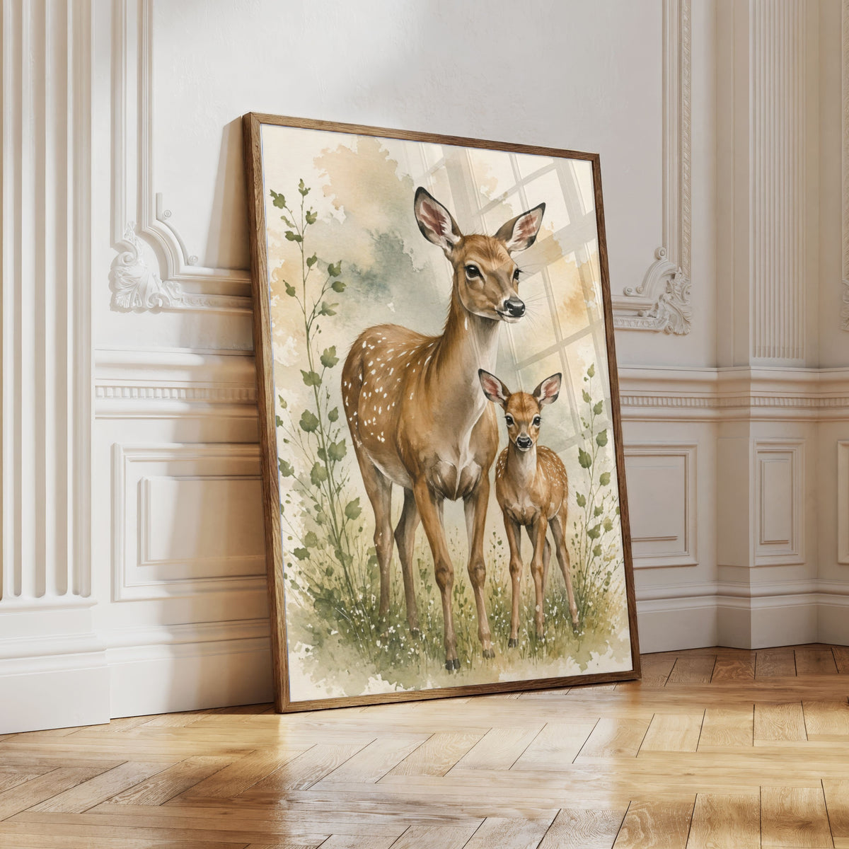 Deer Nursery Wall Art Set of 12: Woodland Animals & Neutral Kids Room Decor Printable