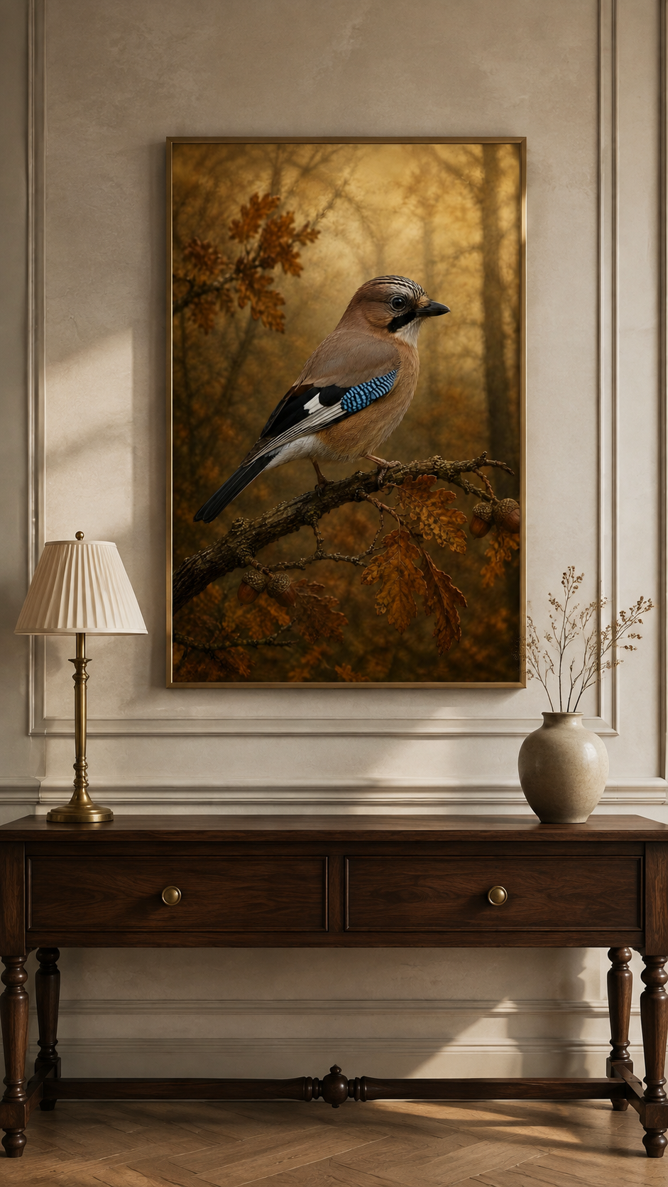 Fall Bird Wall Art Set of 6: Moody Woodland Printable