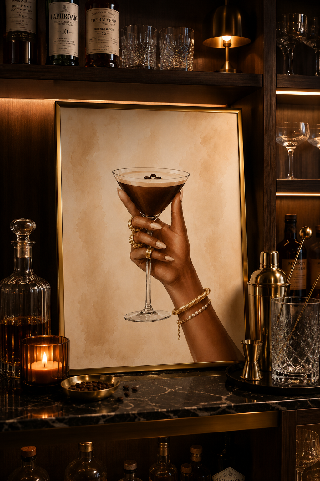 Espresso Martini Wall Art: Elegant Cocktail Home Bar Printable