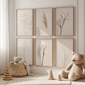 Set of 20 Wildflower Stems Printable: Beige Floral Japandi Scandinavian Minimalist Wall Art