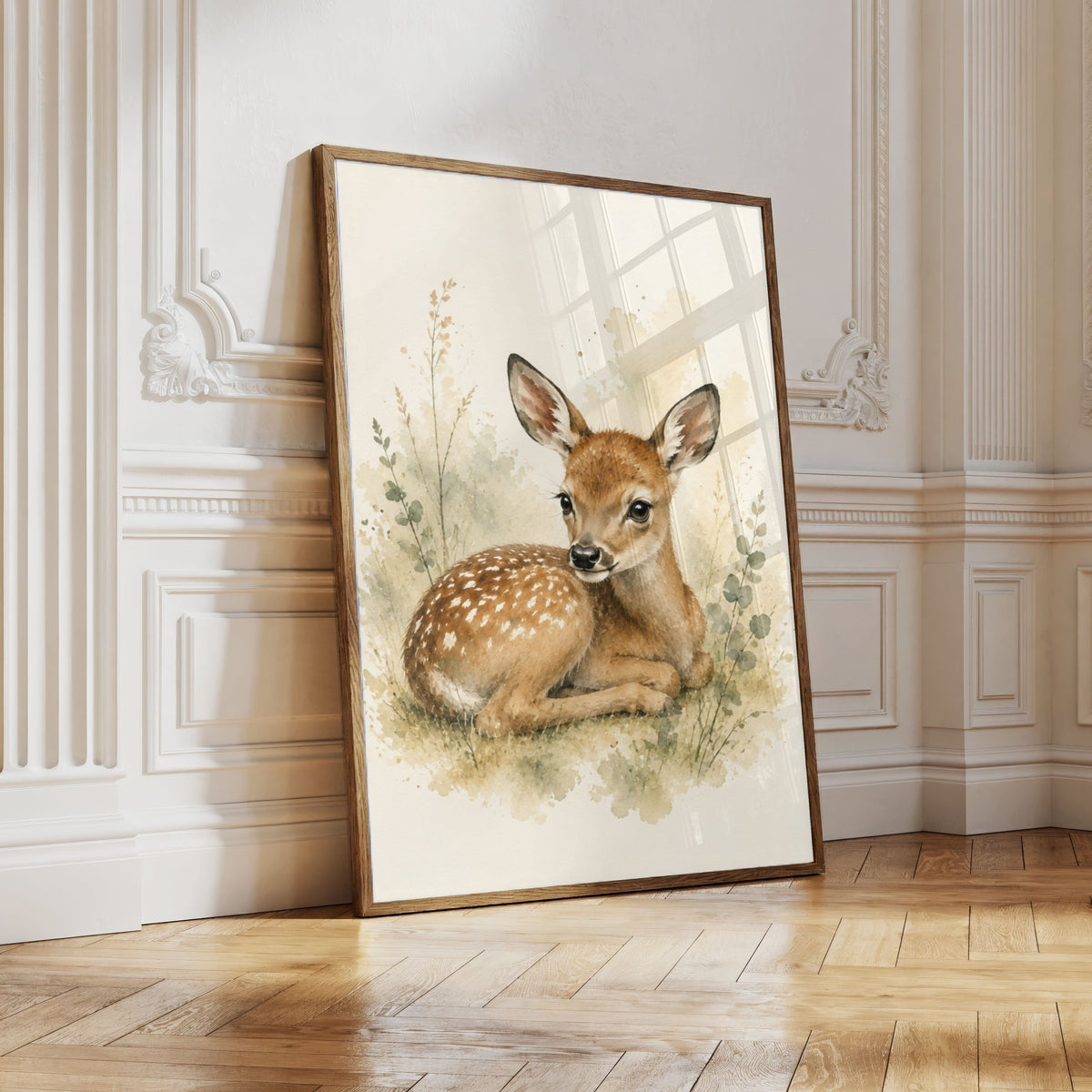 Deer Nursery Wall Art Set of 12: Woodland Animals & Neutral Kids Room Decor Printable