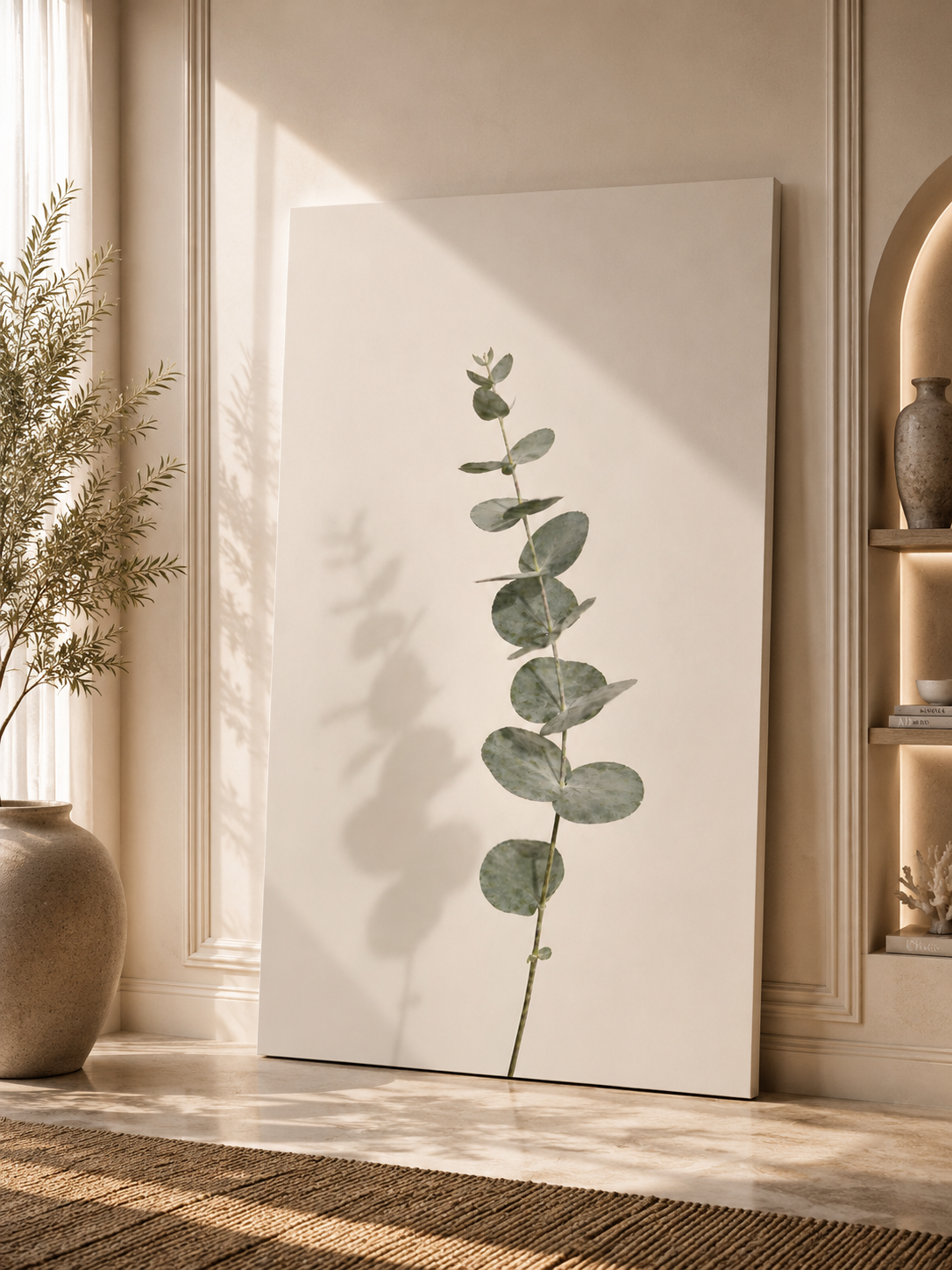 Set of 20 Wildflower Stems Printable: Beige Floral Japandi Scandinavian Minimalist Wall Art