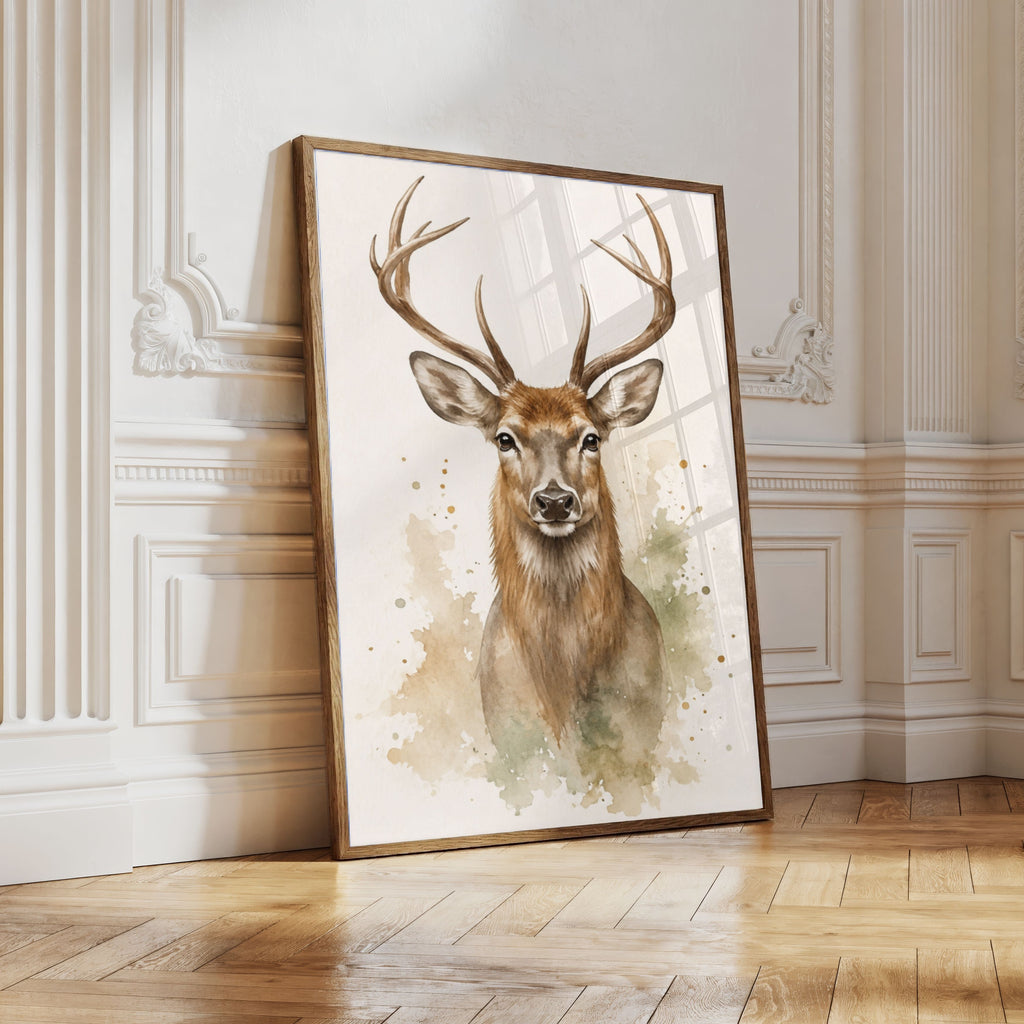 Deer Nursery Wall Art Set of 12: Woodland Animals & Neutral Kids Room Decor Printable