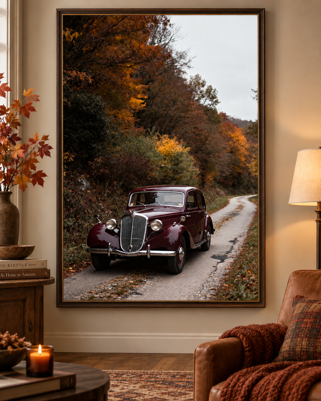 Fal Drawing Autumn Car Wall Art Printable | Vintage Countryside Photography & Moody ...