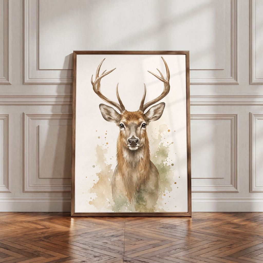 Deer Nursery Wall Art Set of 12: Woodland Animals & Neutral Kids Room Decor Printable