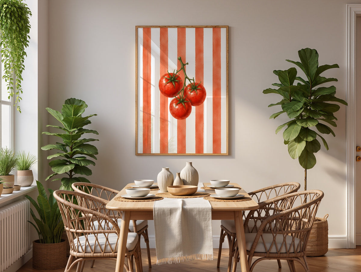 Tomato Wall Art: Rustic Farmhouse Kitchen, Italian Food, Dining Room Printable
