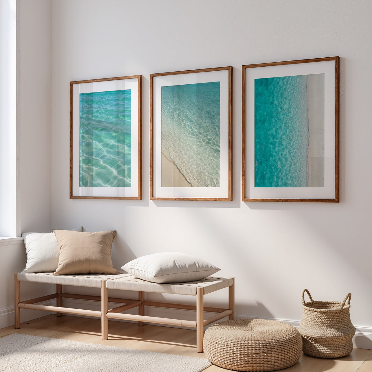 Ocean Photography Wall Art Set of 10: Coastal Beach Printable, Turquoise Water Decor