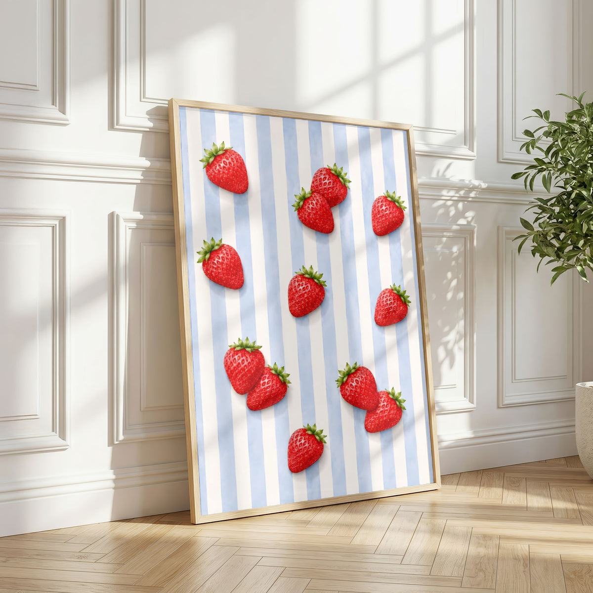 Striped Fruit Wall Art Bundle of 12: Colorful Summer Kitchen Printable
