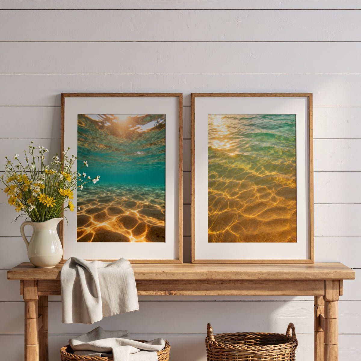 Ocean Photography Wall Art Set of 10: Coastal Beach Printable, Turquoise Water Decor