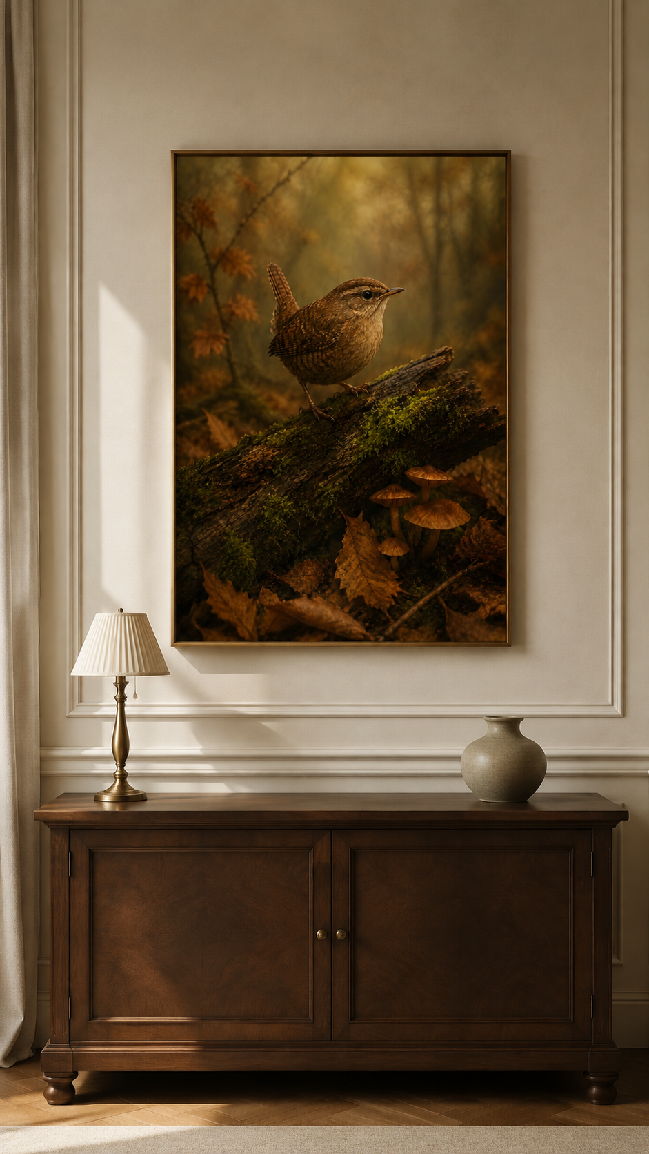 Fall Bird Wall Art Set of 6: Moody Woodland Printable