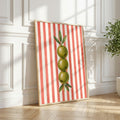 Olive Wall Art: Striped Mediterranean Kitchen Decor Printable