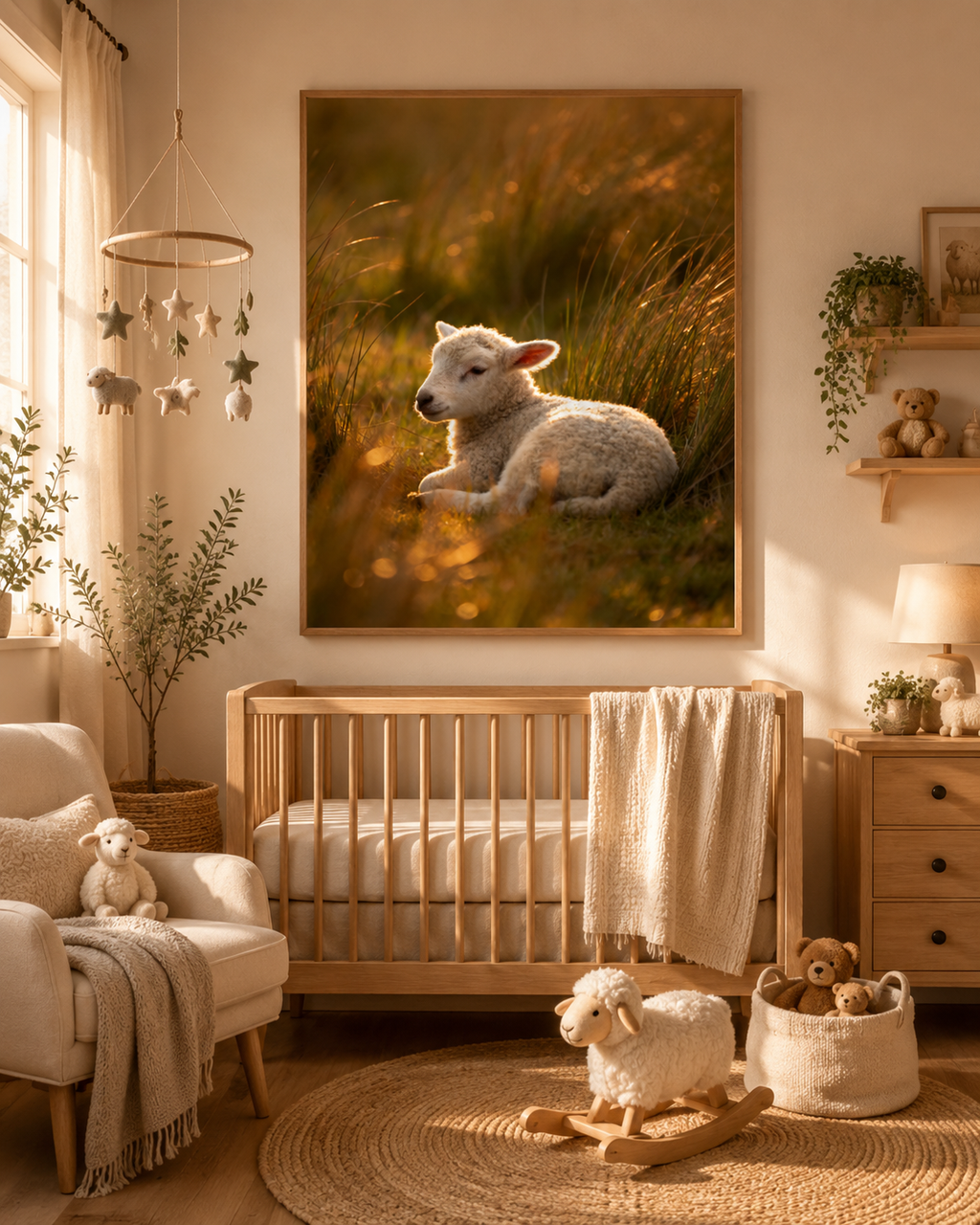Lamb Wall Art Set of 12: Baby Sheep Nursery & Farmhouse Printable