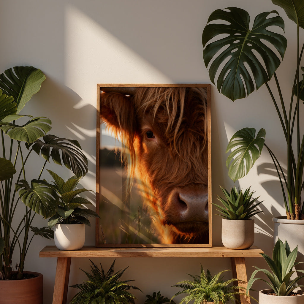 Highland Cow Wall Art Set of 8: Rustic Farmhouse Decor, Country Farm Animal Photography Printable