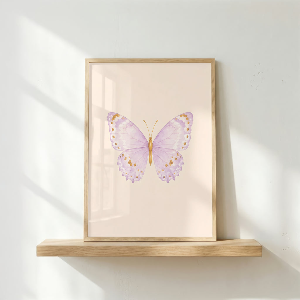Pastel Butterfly Wall Art Set of 6: Nursery Decor Printable, Watercolor Kids Bedroom