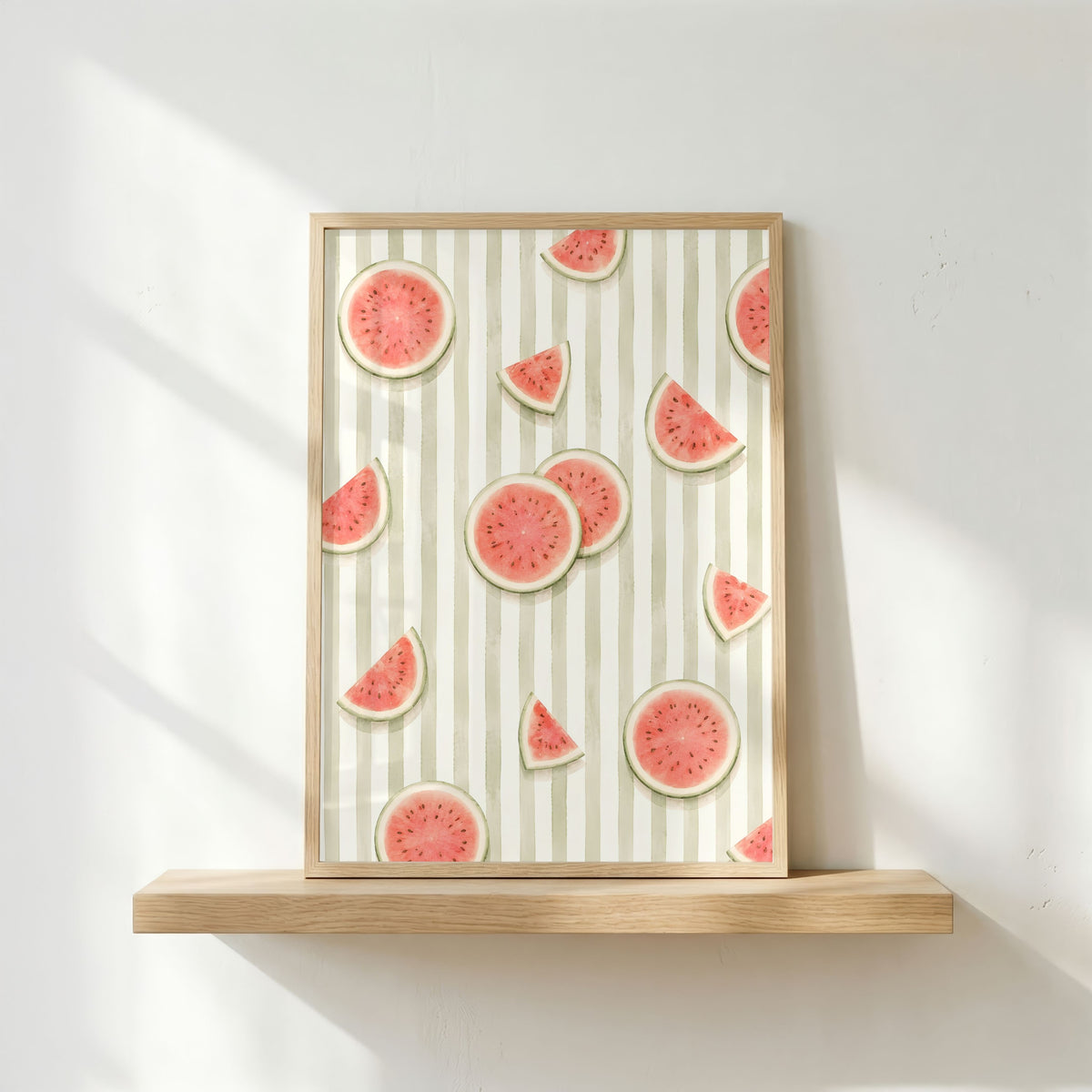 Striped Fruit Wall Art Bundle of 12: Colorful Summer Kitchen Printable