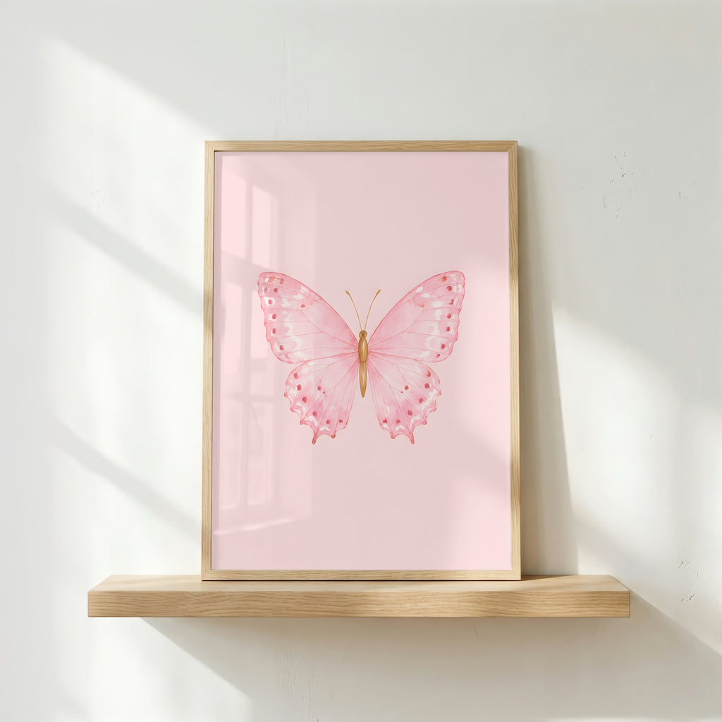 Pastel Butterfly Wall Art Set of 6: Nursery Decor Printable, Watercolor Kids Bedroom