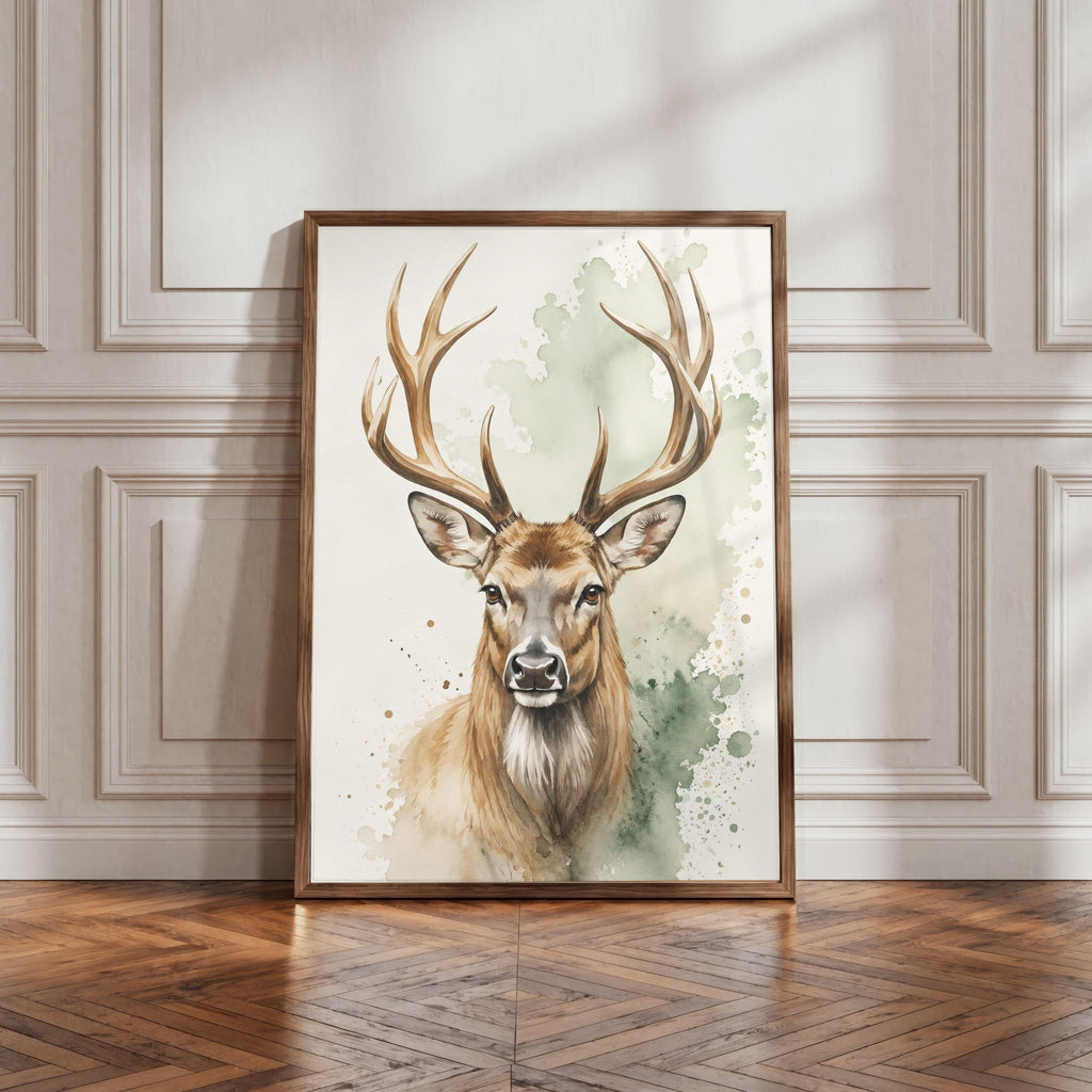 Deer Nursery Wall Art Set of 12: Woodland Animals & Neutral Kids Room Decor Printable