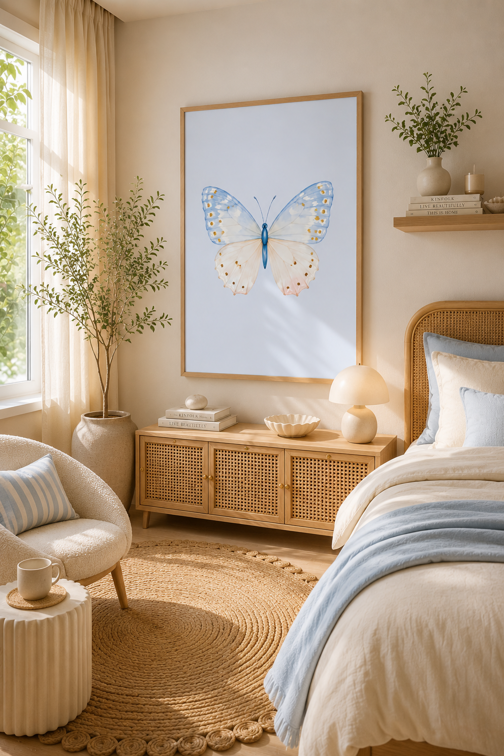 Colorful Butterfly Wall Art Set of 3: Pastel Nursery Decor Printable
