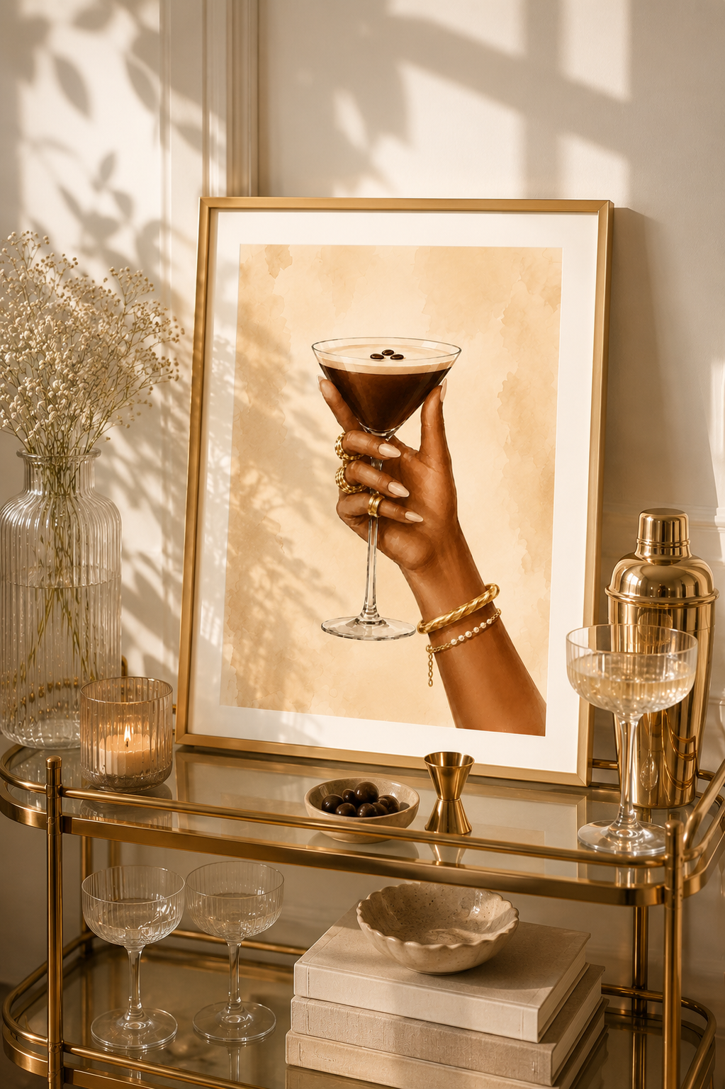 Espresso Martini Wall Art: Elegant Cocktail Home Bar Printable