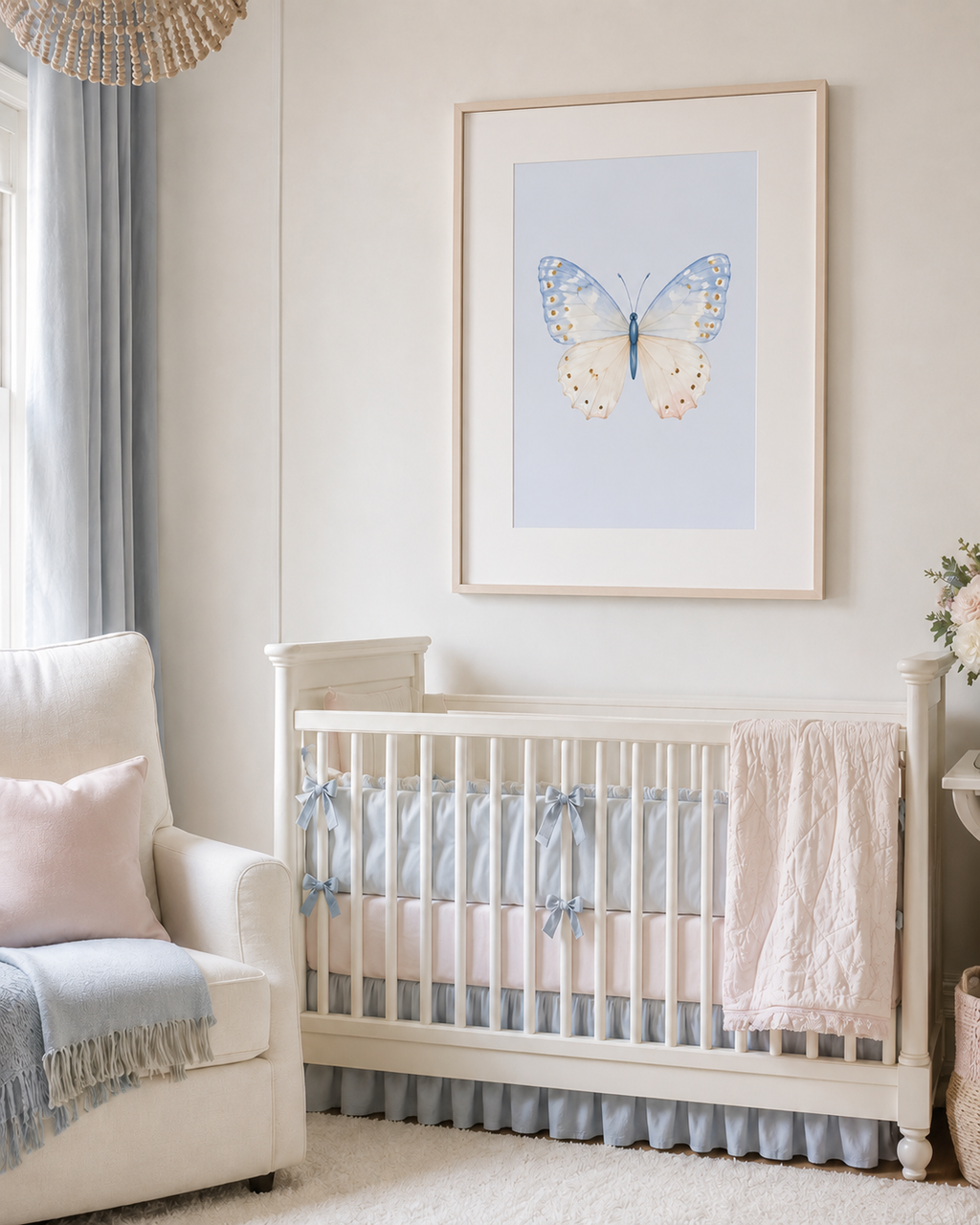Colorful Butterfly Wall Art Set of 3: Pastel Nursery Decor Printable