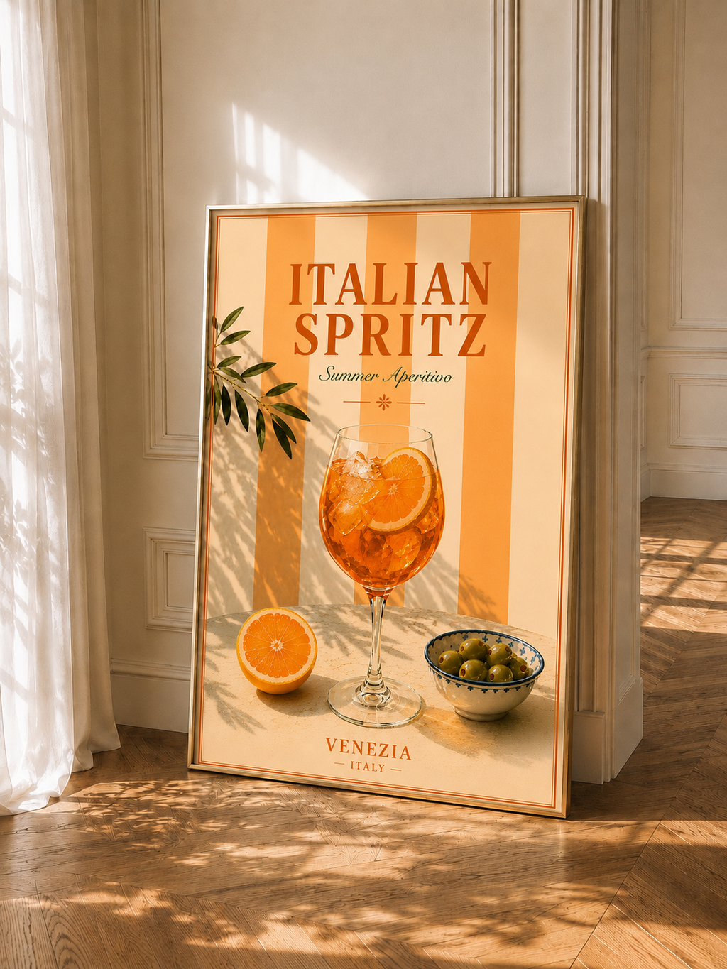 Mediterranean Cocktail Wall Art Set of 3: Italian Spritz, Limoncello & Espresso Martini Printable