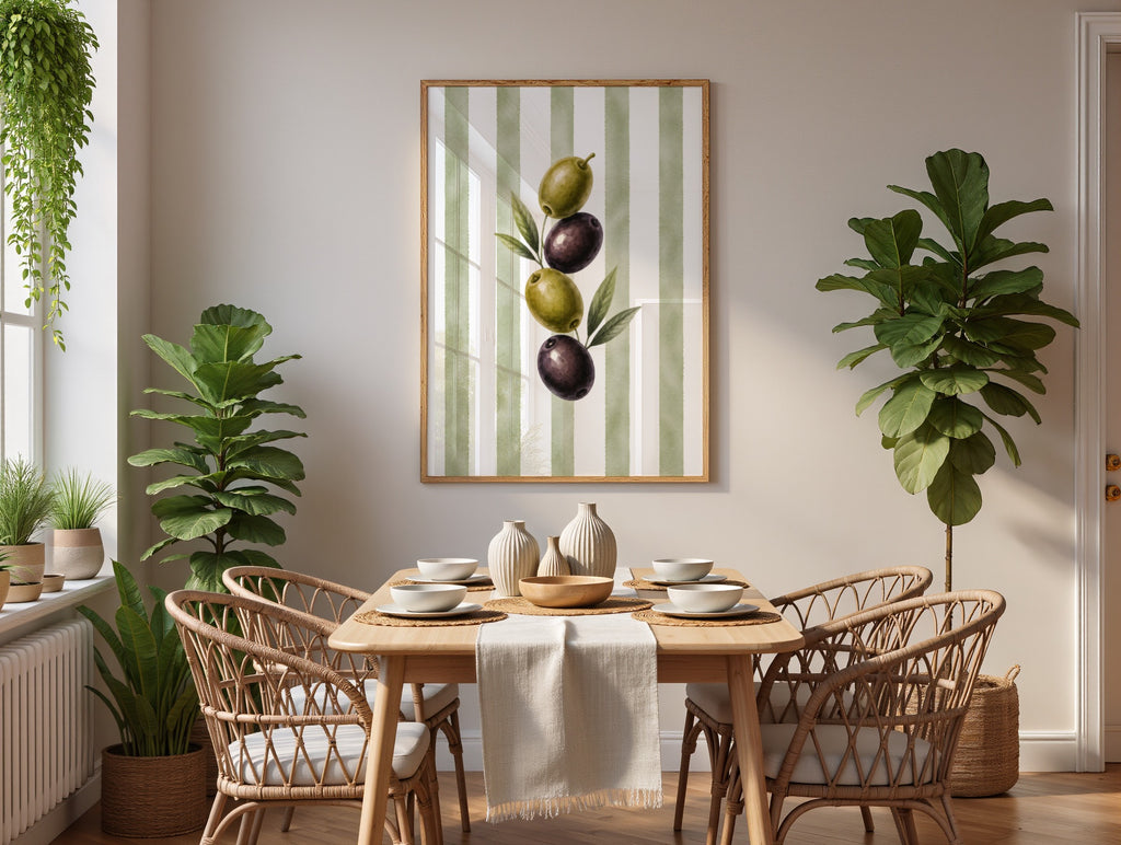 Mediterranean Kitchen Wall Art Set of 6: Italian Food Decor Printable