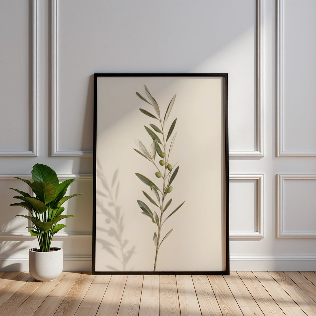 Set of 20 Wildflower Stems Printable: Beige Floral Japandi Scandinavian Minimalist Wall Art