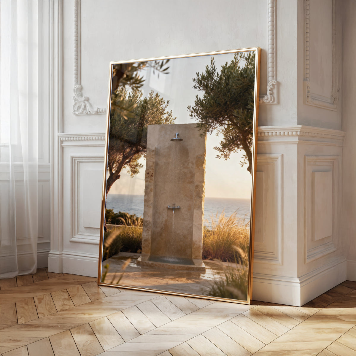 Mediterranean Coastal Luxury Wall Art Set of 3: Italian Villa Photography Printable