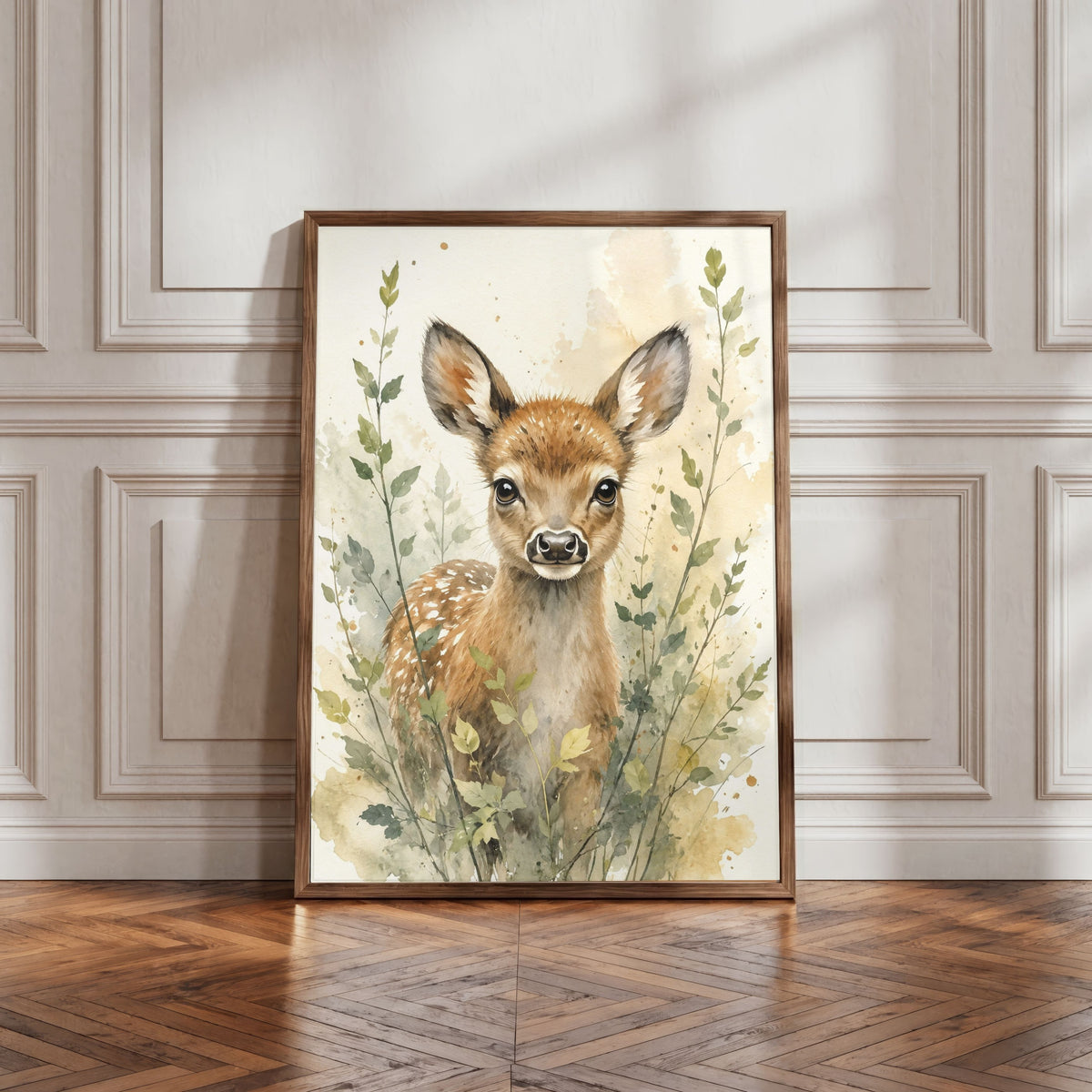 Deer Nursery Wall Art Set of 12: Woodland Animals & Neutral Kids Room Decor Printable