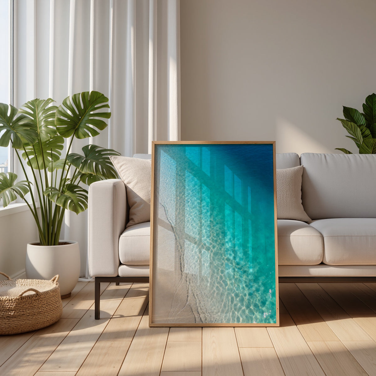 Ocean Photography Wall Art Set of 10: Coastal Beach Printable, Turquoise Water Decor