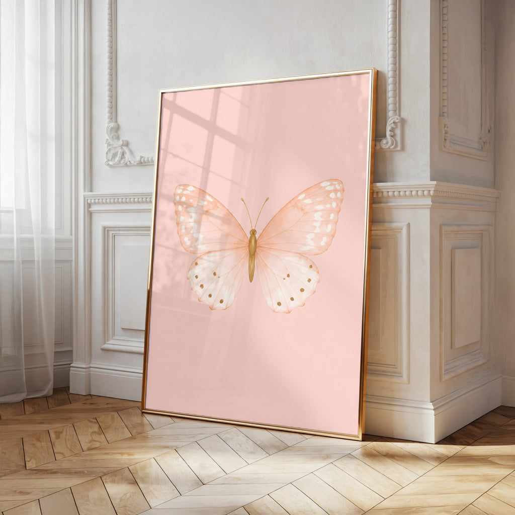 Pastel Butterfly Wall Art Set of 6: Nursery Decor Printable, Watercolor Kids Bedroom