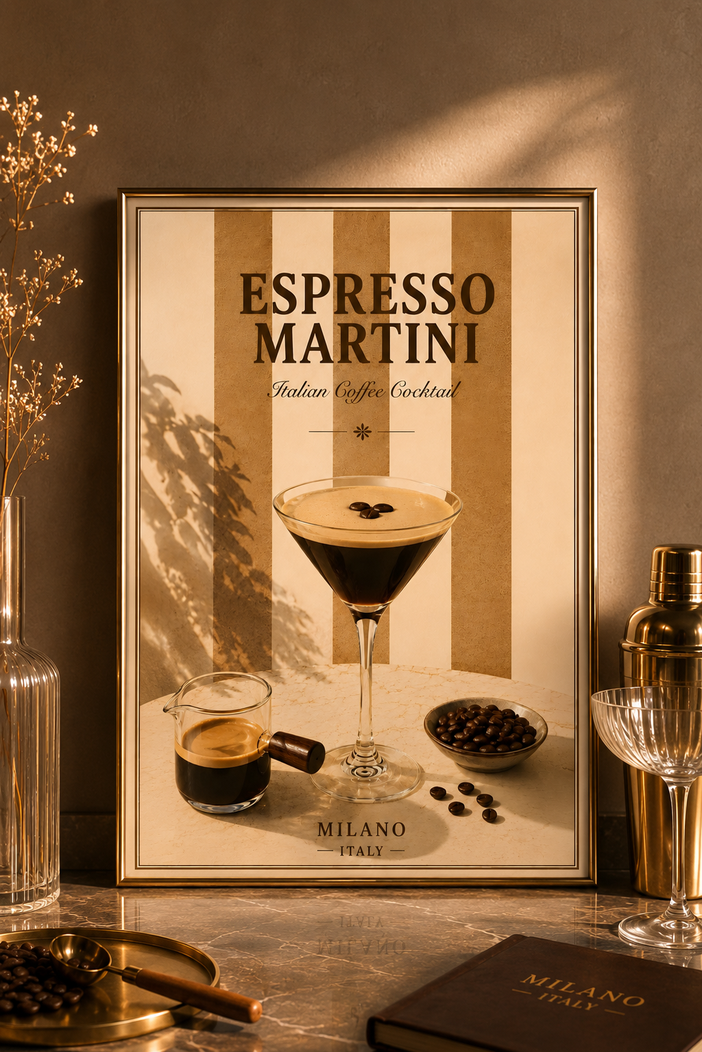 Espresso Martini Wall Art: Italian Coffee Cocktail Printable Poster