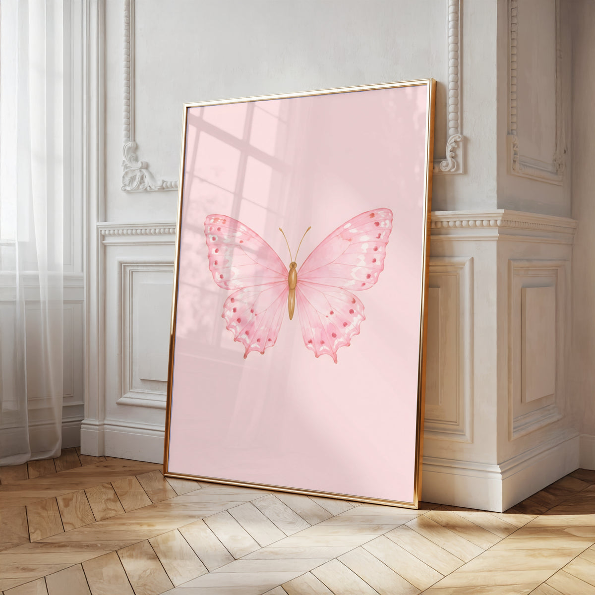 Pastel Butterfly Wall Art Set of 6: Nursery Decor Printable, Watercolor Kids Bedroom