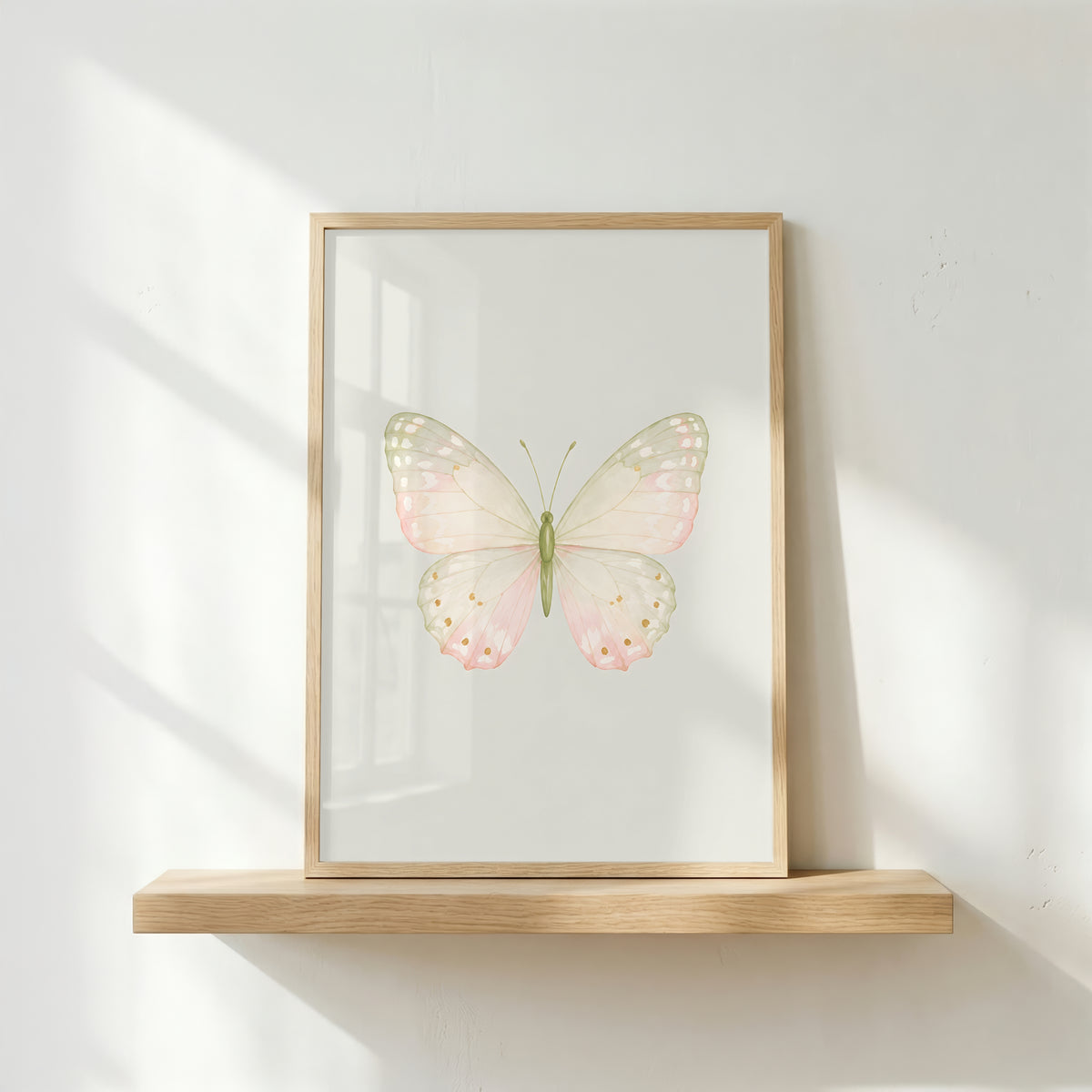 Pastel Butterfly Wall Art Set of 6: Nursery Decor Printable, Watercolor Kids Bedroom