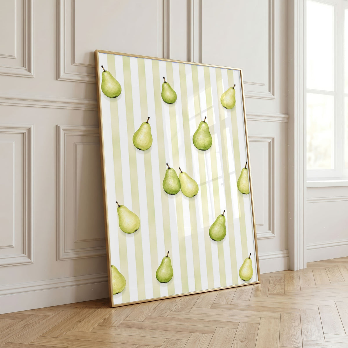 Striped Fruit Wall Art Bundle of 12: Colorful Summer Kitchen Printable