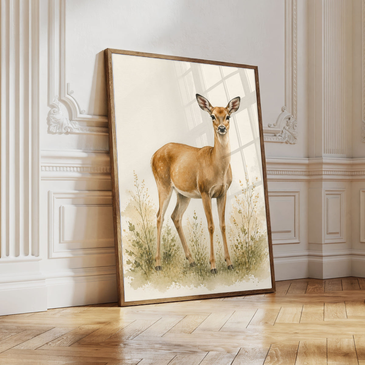 Deer Nursery Wall Art Set of 12: Woodland Animals & Neutral Kids Room Decor Printable