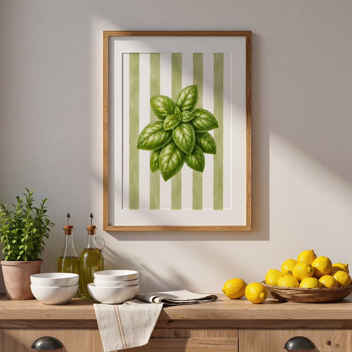 Mediterranean Kitchen Wall Art Set of 6: Italian Food Decor Printable