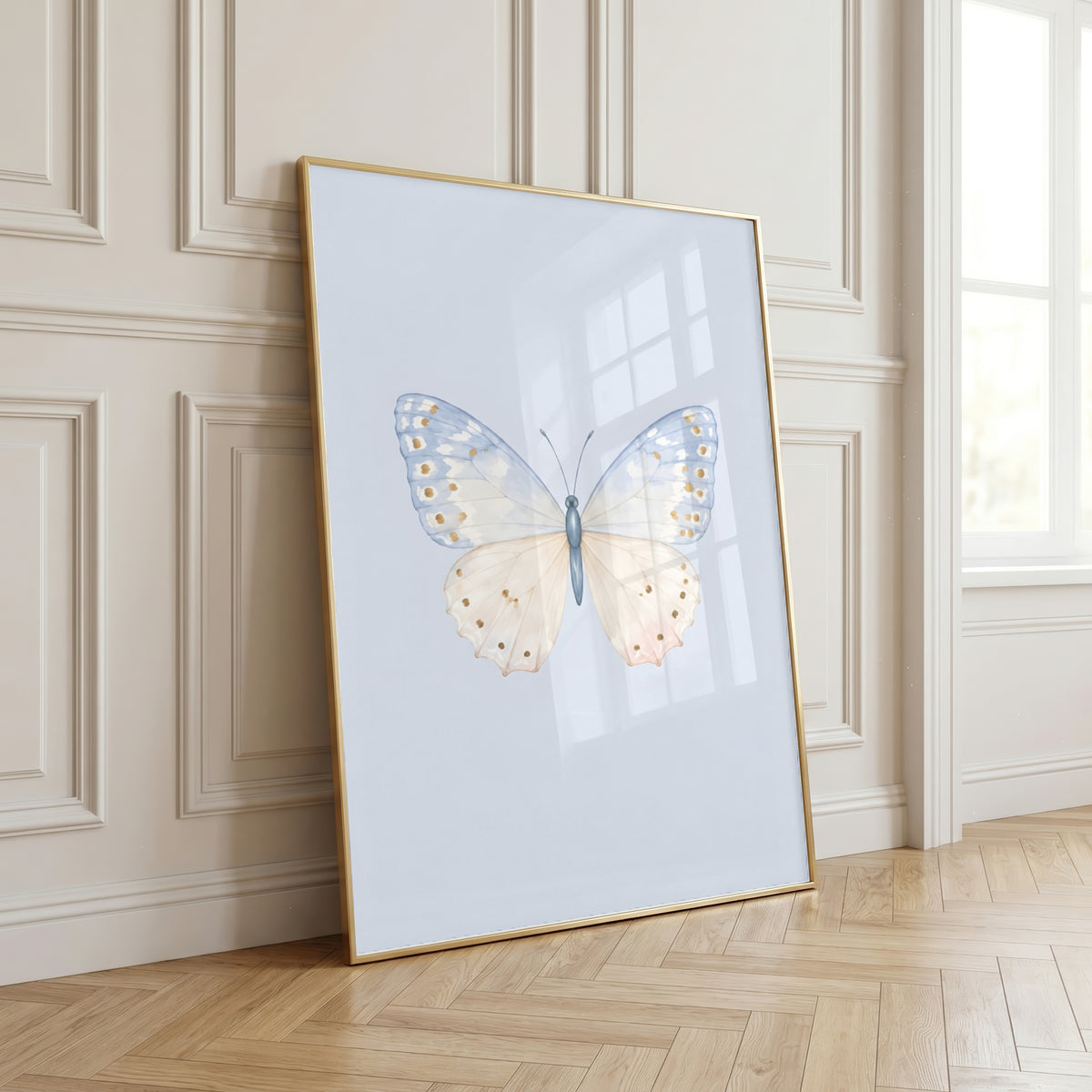 Pastel Butterfly Wall Art Set of 6: Nursery Decor Printable, Watercolor Kids Bedroom