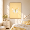 Butter Yellow Butterfly Wall Art: Watercolor Girls Room & Nursery Decor Printable