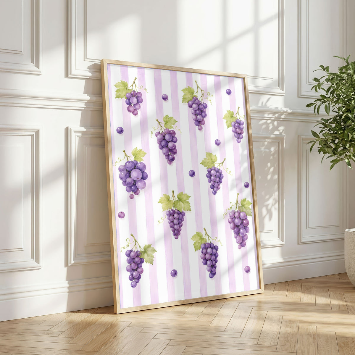 Striped Fruit Wall Art Bundle of 12: Colorful Summer Kitchen Printable
